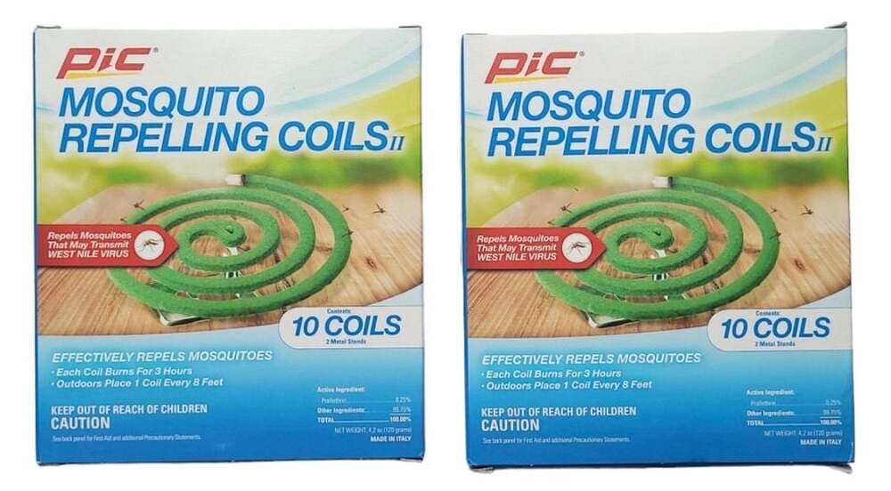 PIC Mosquito Repelling Coils, 10 Count Box, 2 Pack - Mosquito Repellent for Outd